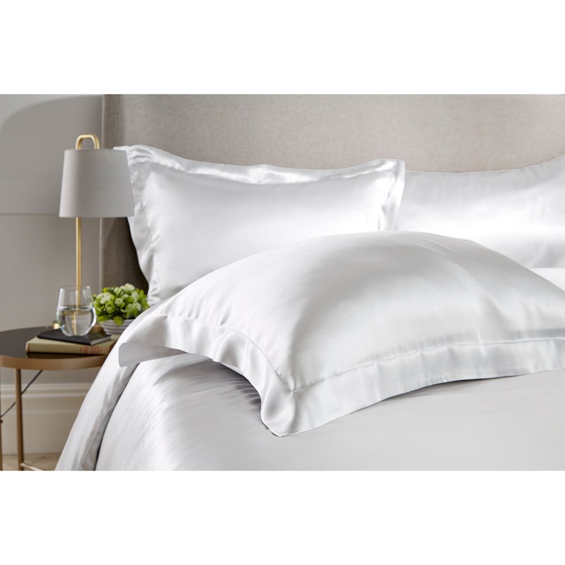 Pure 100 Mulberry Silk Oxford Pillowcase in White Etsy