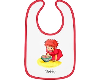Studio Ghibli Red Baby Bib (Red) - Personalizable