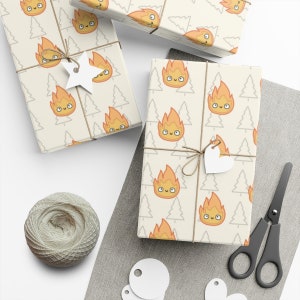 Studio Ghibli Themed - Calcifer Gift Wrap Papers