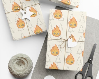 Studio Ghibli Themed - Calcifer Gift Wrap Papers