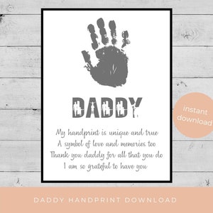 Father's Day handprint crafts, baby handprint, gifts for dad, 1st Father's Day gift, Daddy handprint poem, kids keepsake, step dad gift