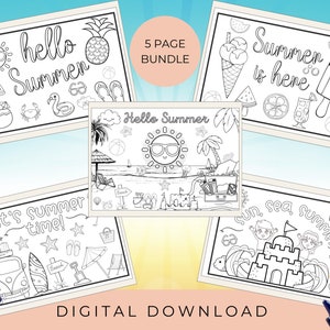 Summer Coloring Pages: Beach Activity Pack (Digital Download)
