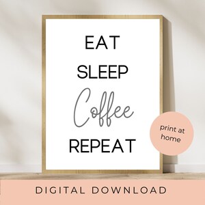 Coffee print, coffee printable wall art, coffee bar art, coffee printable, black and white coffee print, kitchen print, kitchen decor