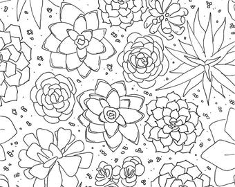 Succulent Printable Coloring Page