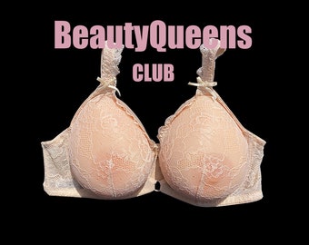 Breast Forms For Crossdresser, MTF Male to Female Trans Bra, Black Lace Silicone Padded Bralette, Transgender Pocket Silicone Bralett