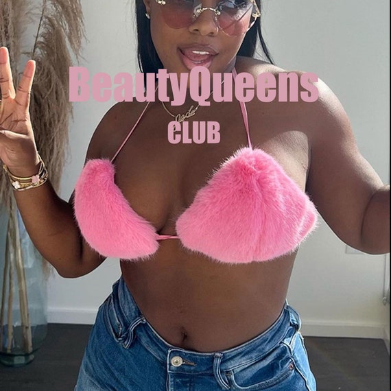 fluffy bra set