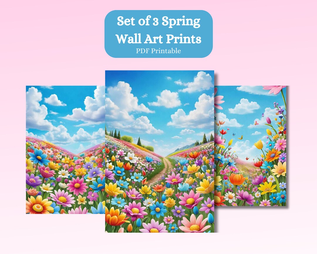 Spring Wall Art Printable PDF File - Etsy