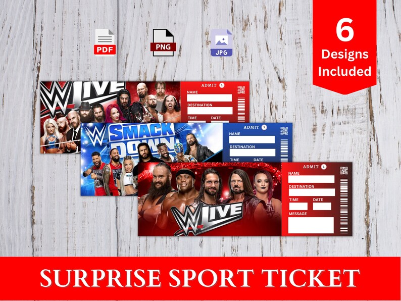 Printable WWE WRESTLING Surprise Reveal Template Gift. - Etsy