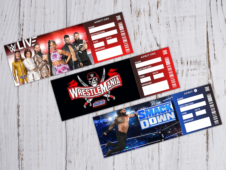 Printable WWE WRESTLING Surprise Reveal Template Gift. Etsy