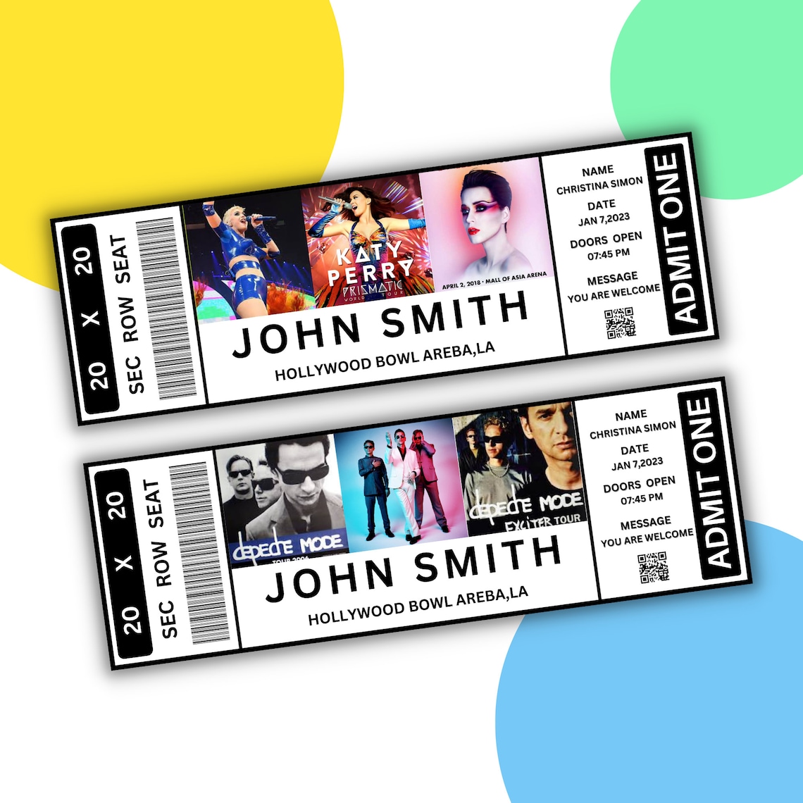 Editable Concert Ticket Template Custom Concert Ticket Etsy