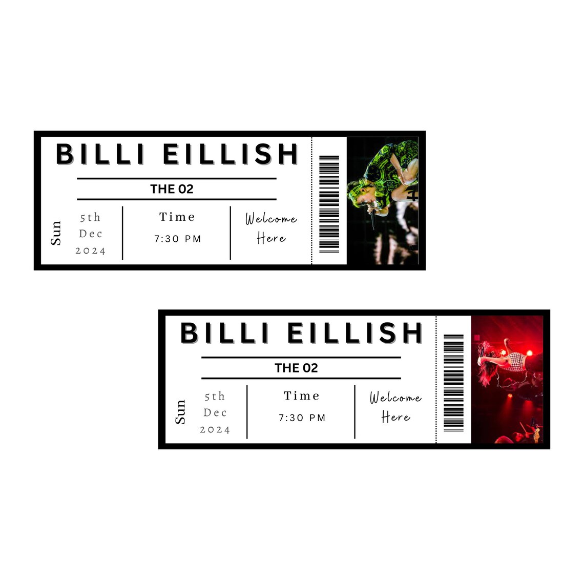 Editable Concert Ticket Template Event Ticket Template Custom Concert ...