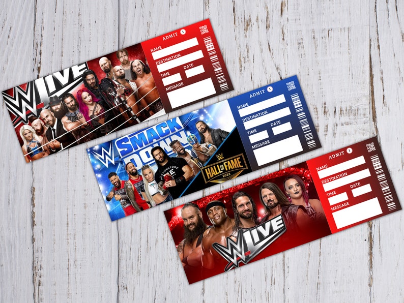 Printable WWE WRESTLING Surprise Reveal Template Gift. Etsy
