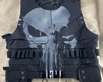 The Punisher Vest Skull Vest Cosplay Vest Handmade Vest