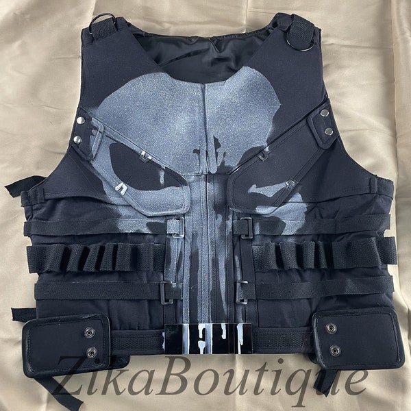 Gilet The Punisher Gilet tête de mort Gilet Cosplay Gilet fait main