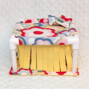 READY TO SHIP Guinea Pig Fleece Forest Gazebo - Guinea Pig Hammock - Guinea Pig Cot - Small Pets Bed - Guinea Pig Hides - Guinea Pig Toy