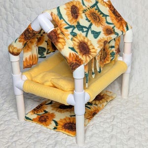 READY TO SHIP Guinea Pig Doll House Bed - Guinea Pig Bedding - Guinea Pig Hammock - Guinea Pig Cot- Guinea Pig - Guinea Pig Fleece Forest