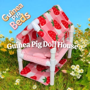 Fleece Guinea Pig Dollhouse Bed – Handmade Small Pet Hideaway