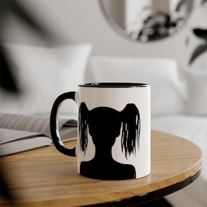 Riot Grrrl Accent Mugs, Feminist Coffee Cup, Girl Power Mug, Punk Rock Tea Mug, Black and White Feminist Mug