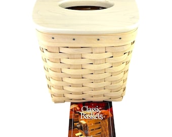 Longaberger Whitewashed Tall Tissue Basket with Woodcrafts Lid Flyer 2001
