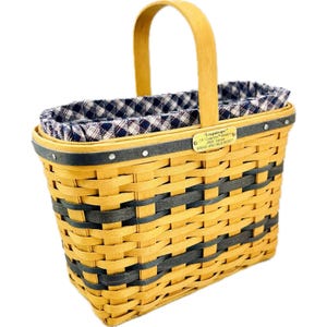 Longaberger JW Collection Mini BREAD and MILK Basket 1999 Liner Protector Card