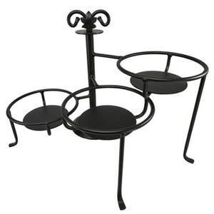 Longaberger Black Wrought Iron Swivel Caddy 3 Tier