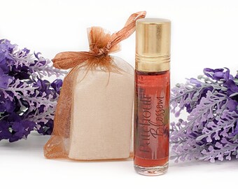 Patchouli Blossom Perfume Set - Roll On Fragrance Oil & Solid Block // Natural // Vegan // Alcohol Free // Pocket Size // Cruelty Free