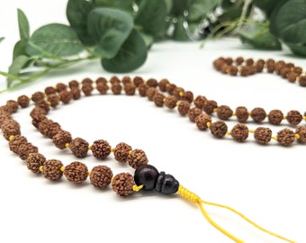Rudraksha Knotted Mala Bead Necklace Prayer Rosary Meditation Buddhist Counting Malla