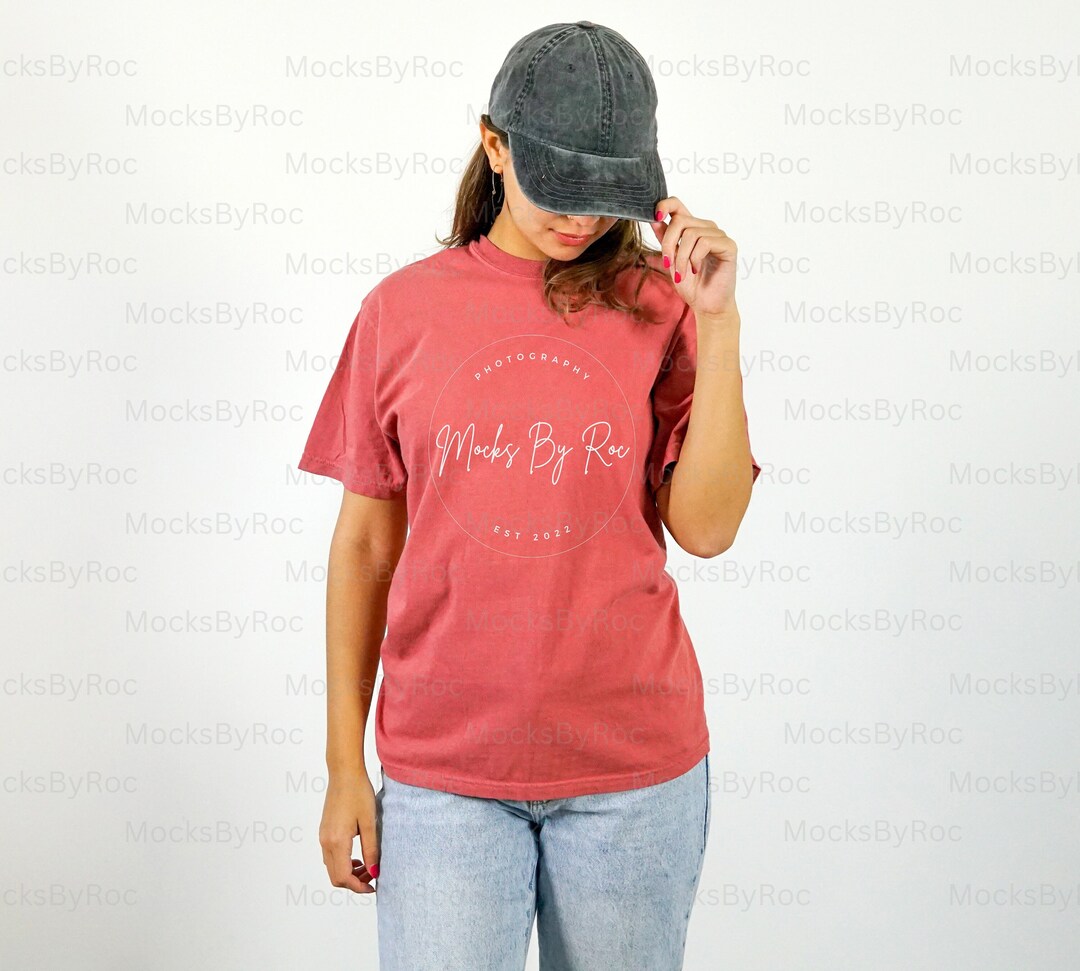 Cumin Comfort Colors C1717 Shirt Mockup Diverse Female Model Etsy