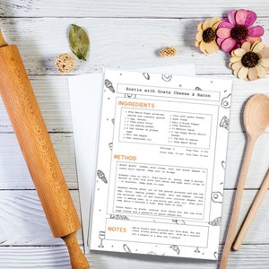 Cartão de receita minimalista. Editável. 3 tamanhos disponíveis.