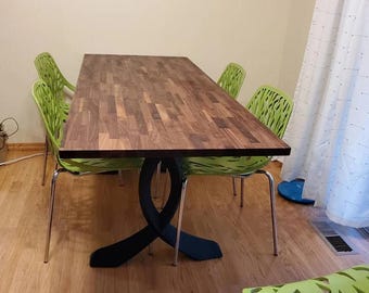 Large Kitchen Island or Table Top - Up to 42&quot; x 84&quot; - Premium Walnut Butcher Block