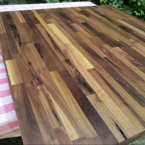 Distressed Cafe Table - 1.25" Distressed Walnut Butcher Block Cafe Table