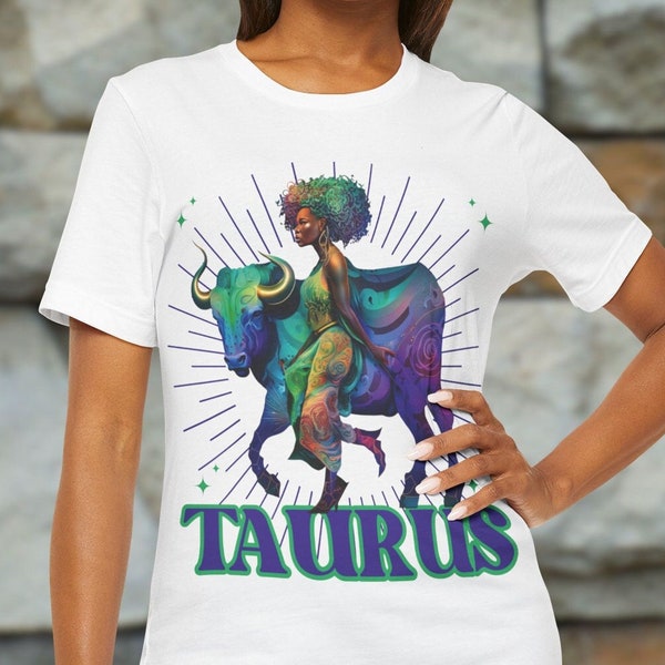 Black Taurus Zodiac Birthday Shirt Taurus T-Shirt Gift for Her Taurus Birthday Gift Taurus Season African American Taurus Woman Tshirt Bull