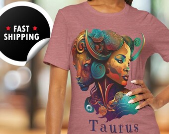 Taurus Zodiac Birthday T-Shirt Gift for Mom Astrology April May Birthday Shirt 100% Cotton Black Women Tshirt Mother's Day Gift Earth Sign