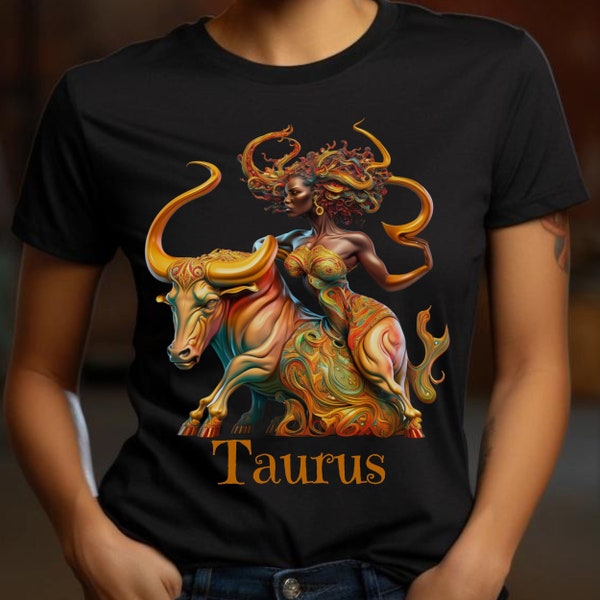 Black Taurus Zodiac Birthday Shirt Taurus T-Shirt Gift for Her Taurus Birthday Gift for Taurus Season African American Taurus Woman Tshirt