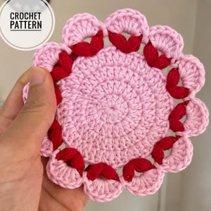 Crochet Heart Coaster Pattern: Beginner-Friendly PDF (Digital Download)