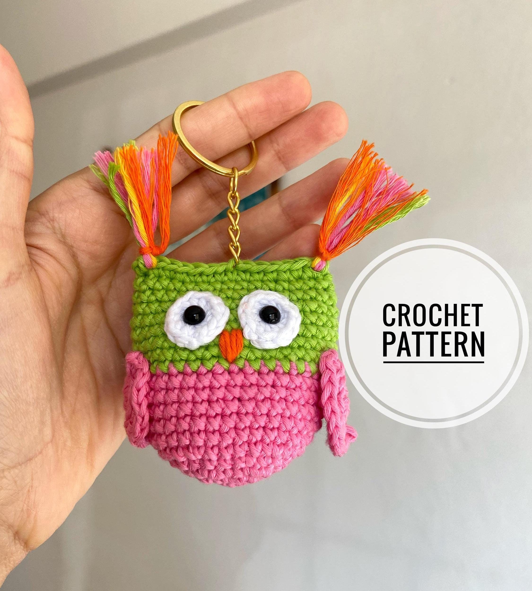 Crochet Owl Keychain Pattern: Amigurumi PDF Tutorial (Digital Download