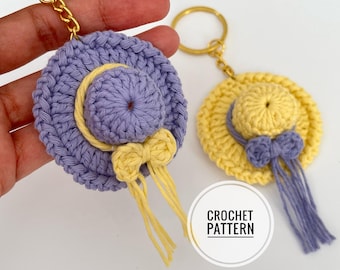 Crochet Hat Keychain Pattern: Amigurumi Bag Charm (PDF Digital Download )