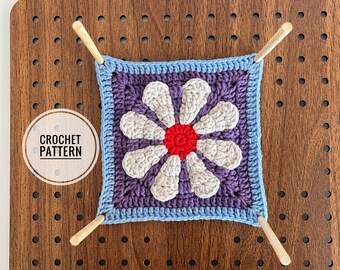 Daisy granny square pattern