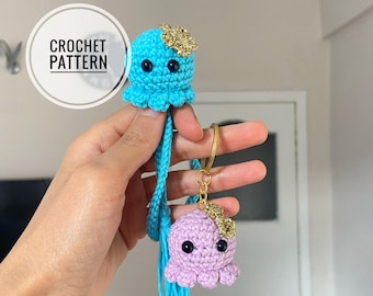Schema portachiavi polpo all'uncinetto: tutorial PDF Amigurumi (download digitale)