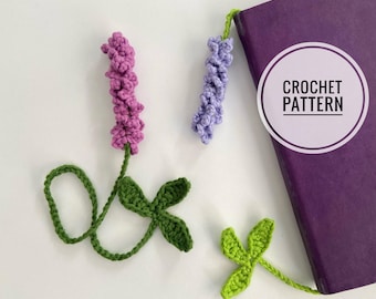 crochet lavender bookmark pattern / crochet pattern / lavender bookmark