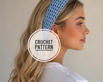 easy crochet headband pattern / beginner friendly hair band / mesh headband