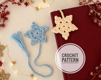 Crochet Snowflake Bookmark Pattern: Easy No-Sew PDF (Digital Download)