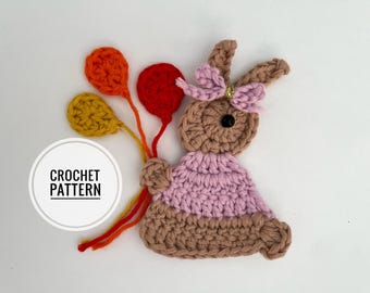 SOLO MODELLO / modello di coniglietto all'uncinetto per applicazione / coniglietto per regalo per neonato
