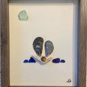 Tall Ship Art Crafted with Sea Glass and Shells from Maine Coast