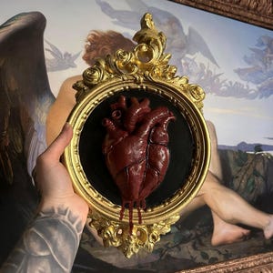 Anatomical Heart plaster wall art sculpture plaque(creepy, weird,dark art, goth, gothic, gallery wall, handmade,macabre, Valentine’s Day)