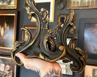 PAIR antique heavy ornate bronze ornate book ends