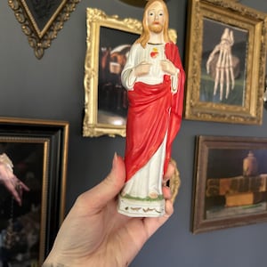 vintage religious Catholic Jesus sacred heart figure