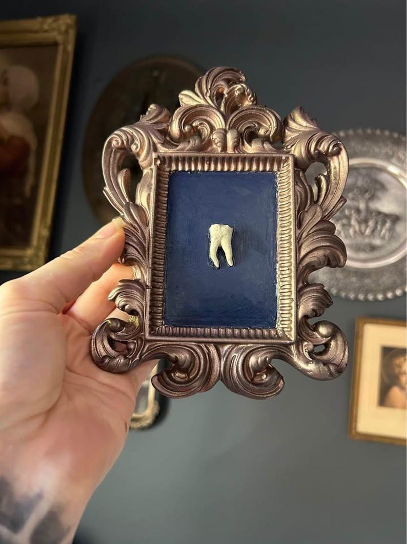 Rectangular Frame Teeth Handmade Framed Plaster Molar Tooth: Gothic Creepy Wall Art - Etsy