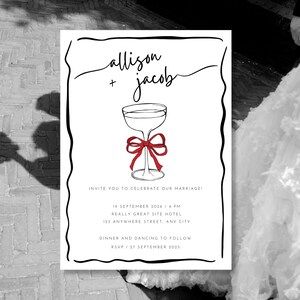 Wedding Invitation Hand Drawn Stationery, Personalized Wedding Invitation T