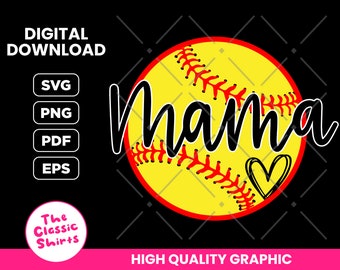 Softball Mama SVG: Mom Shirt Design (Digital Download)